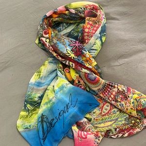 Scarf multi colored large, Mandala tropical print. Sarong wrap colorful
